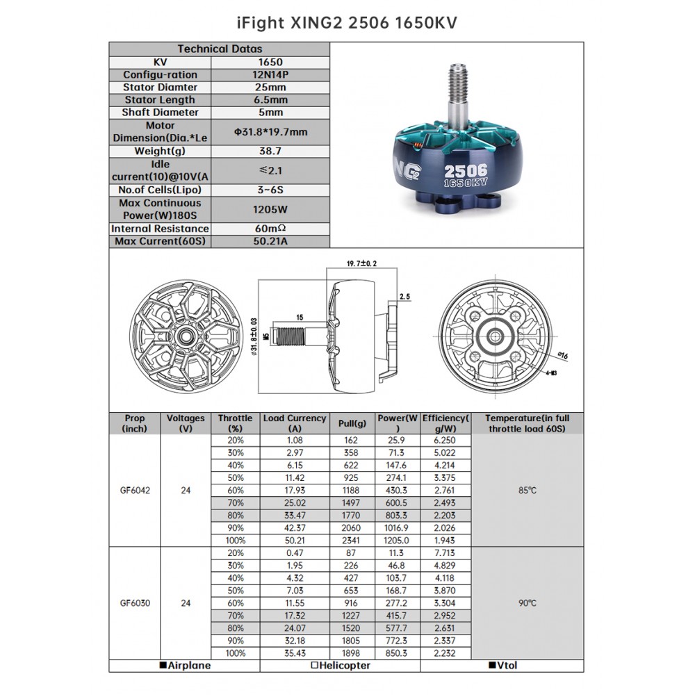 iFlight XING2 2506 1650KV Long Range Motor