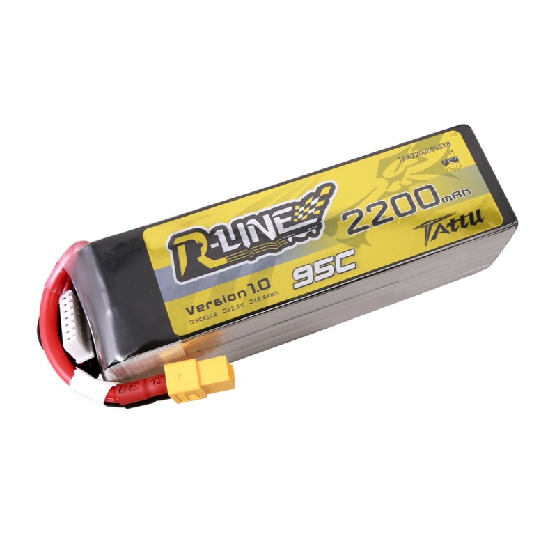 Tattu R-Line 22.2V 2200mAh 6S 95C Lipo Battery mit XT60