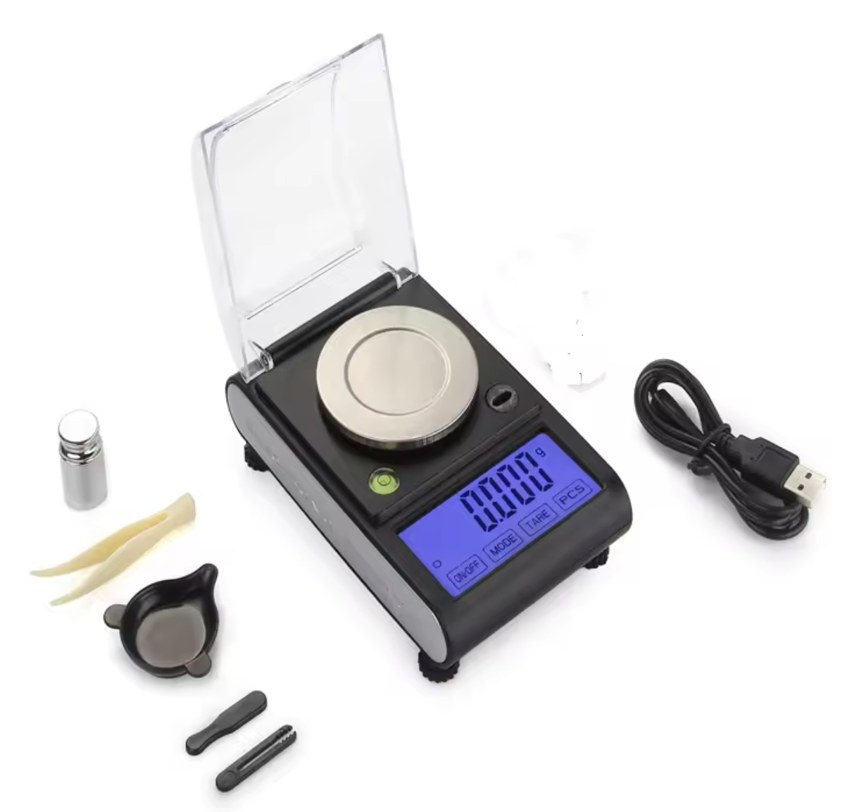 Digitale Präzisionswaage mit Touch-LCD und 0.001g Genauigkeit