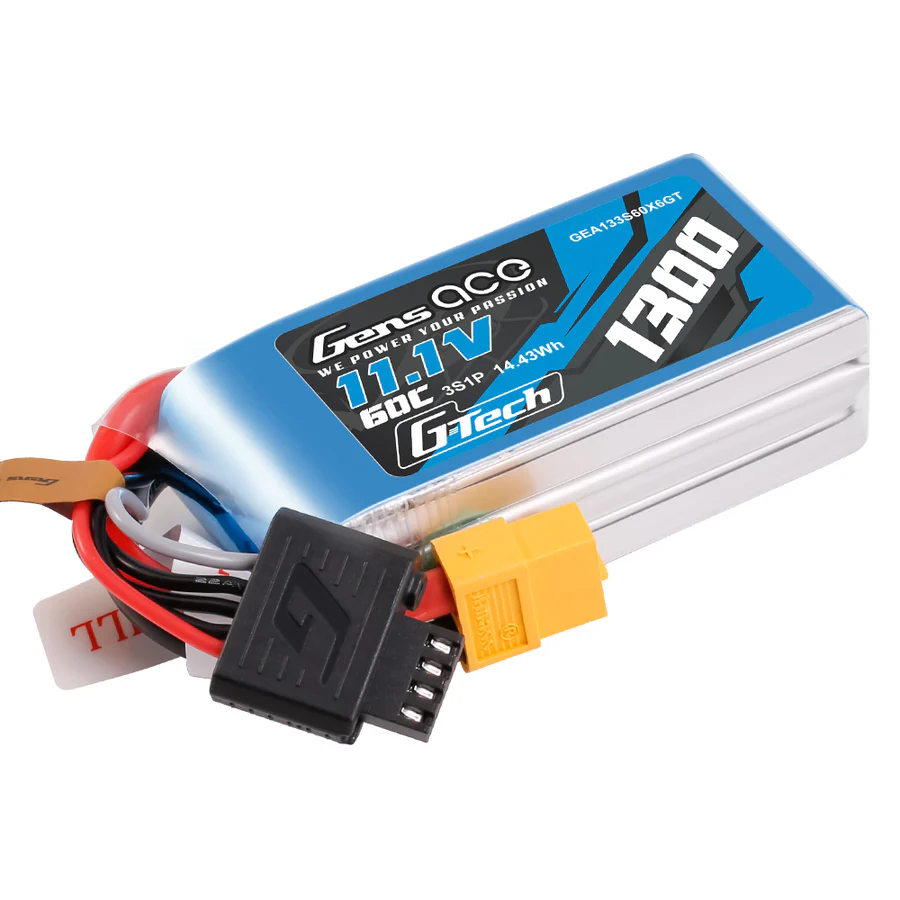 Gens Ace G-Tech 1300mAh 11.1V 60C 3S1P Lipo Battery Pack XT60