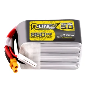 Tattu R-Line Version 5.0 850mAh 22.2V 6S 150C Lipo Battery Pack with XT30U-F Plug
