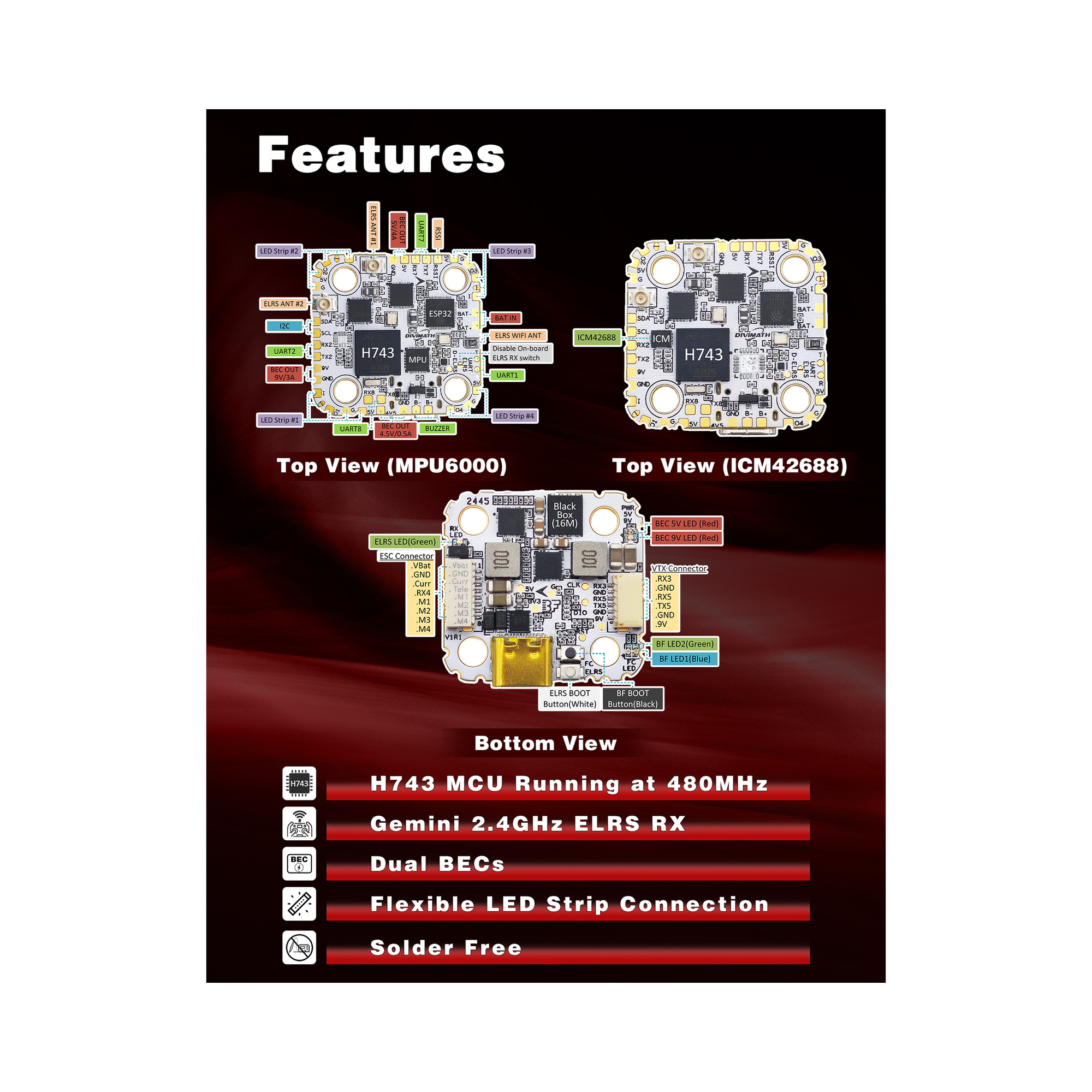 HDZero Halo Mini Flight Controller – ICM42688 – Detailansicht 3