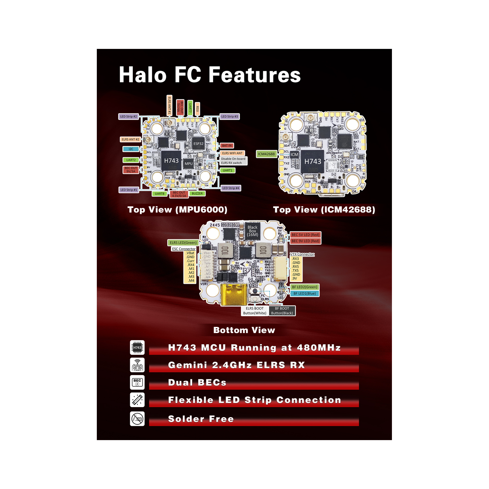 HDZero Halo Stack – ICM42688 / AM32 – Detailansicht 3