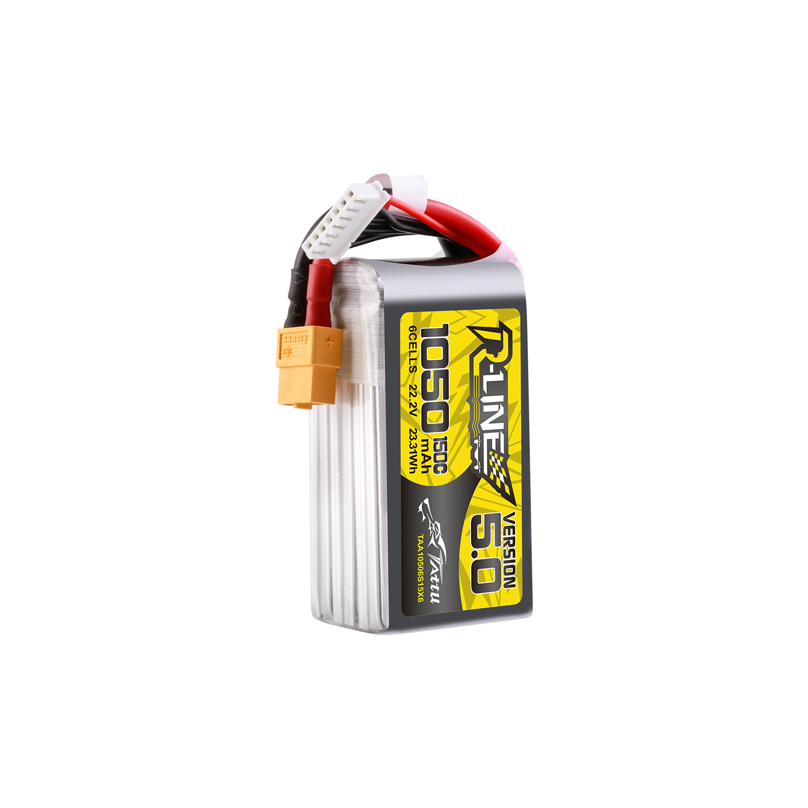 Tattu R-Line Version 5.0 1050mAh 22.2V 6S 150C LiPo-Akku mit XT60 – Produktbild 2