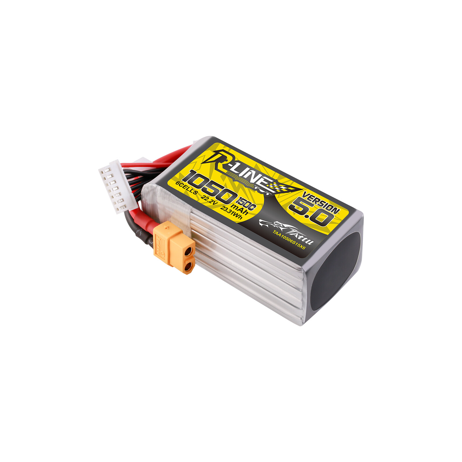 Tattu R-Line Version 5.0 1050mAh 22.2V 6S 150C LiPo-Akku mit XT60 – Produktbild 3