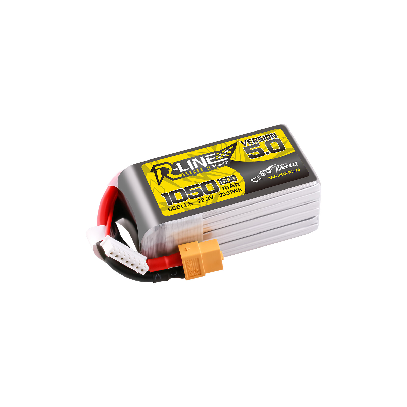Tattu R-Line Version 5.0 1050mAh 22.2V 6S 150C LiPo-Akku mit XT60 – Produktbild 4