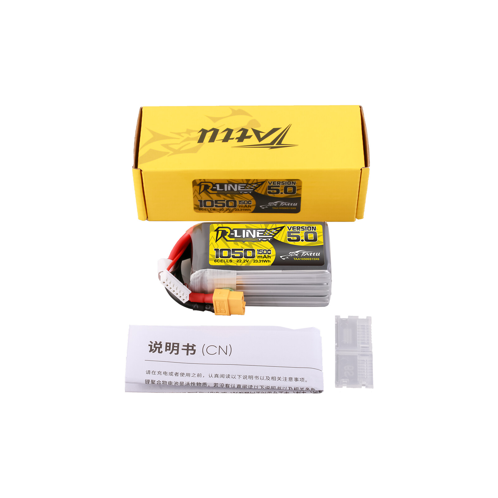 Tattu R-Line Version 5.0 1050mAh 22.2V 6S 150C LiPo-Akku mit XT60 – Produktbild 5